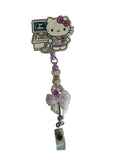 Hello Kitty Purple Acrylic Badge Reel - Ultrasound Tech