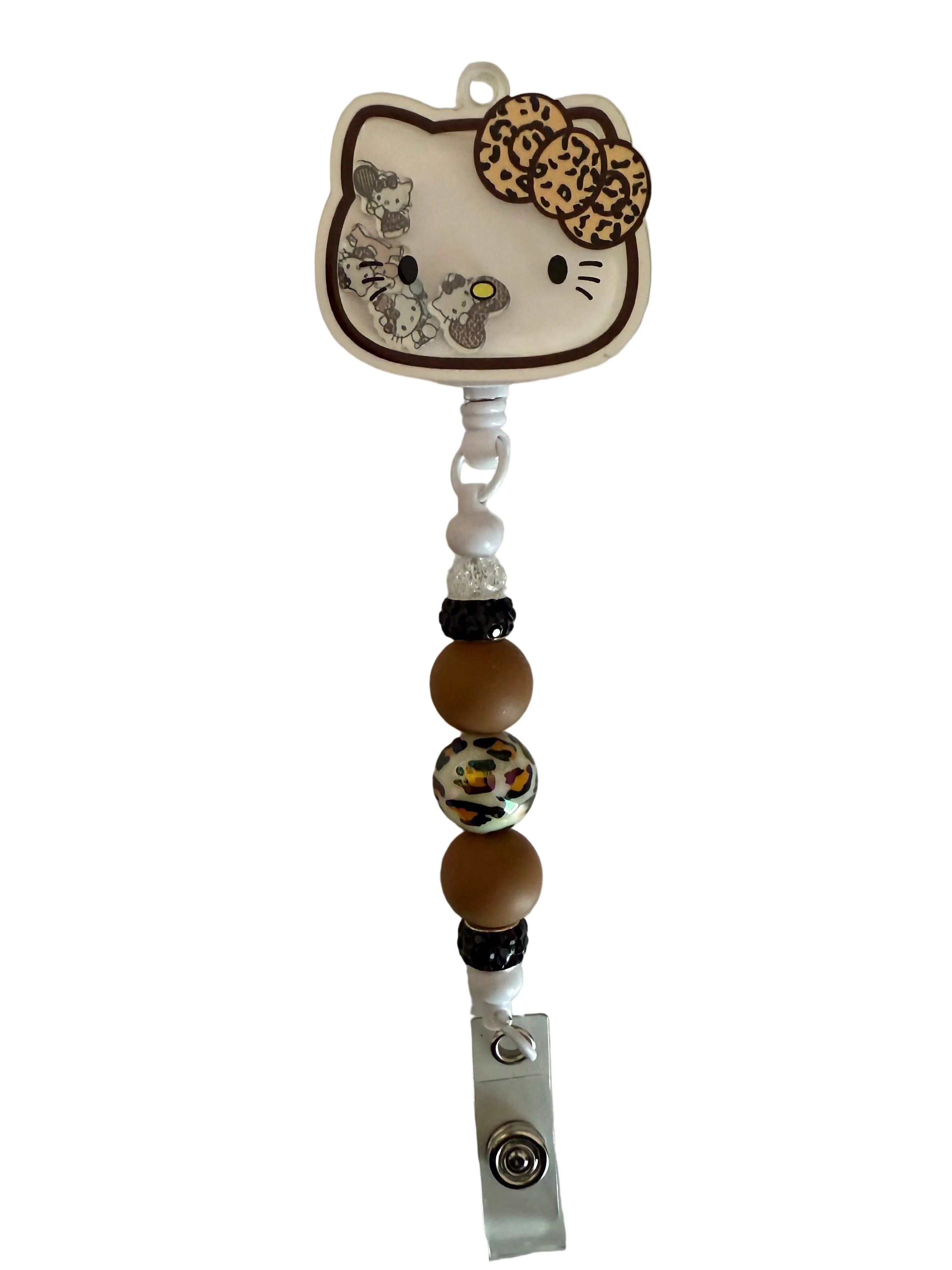 Hello Kitty Shaker Badge Reel - Cheetah Print