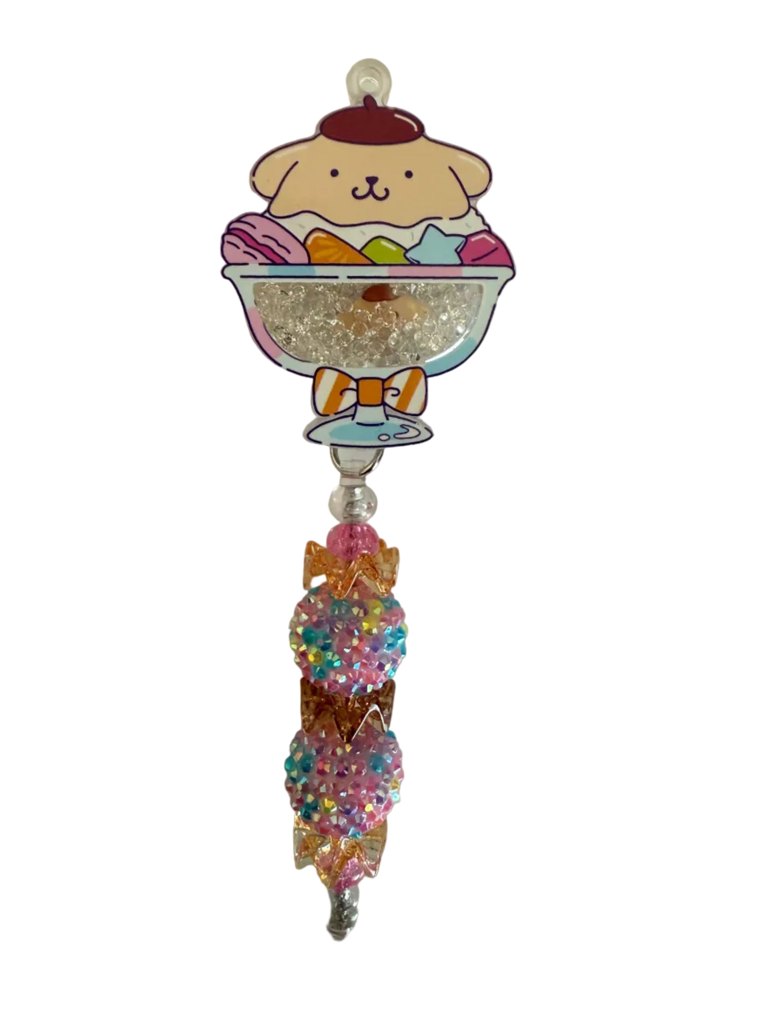 Pompompurin Shaker Badge Reel