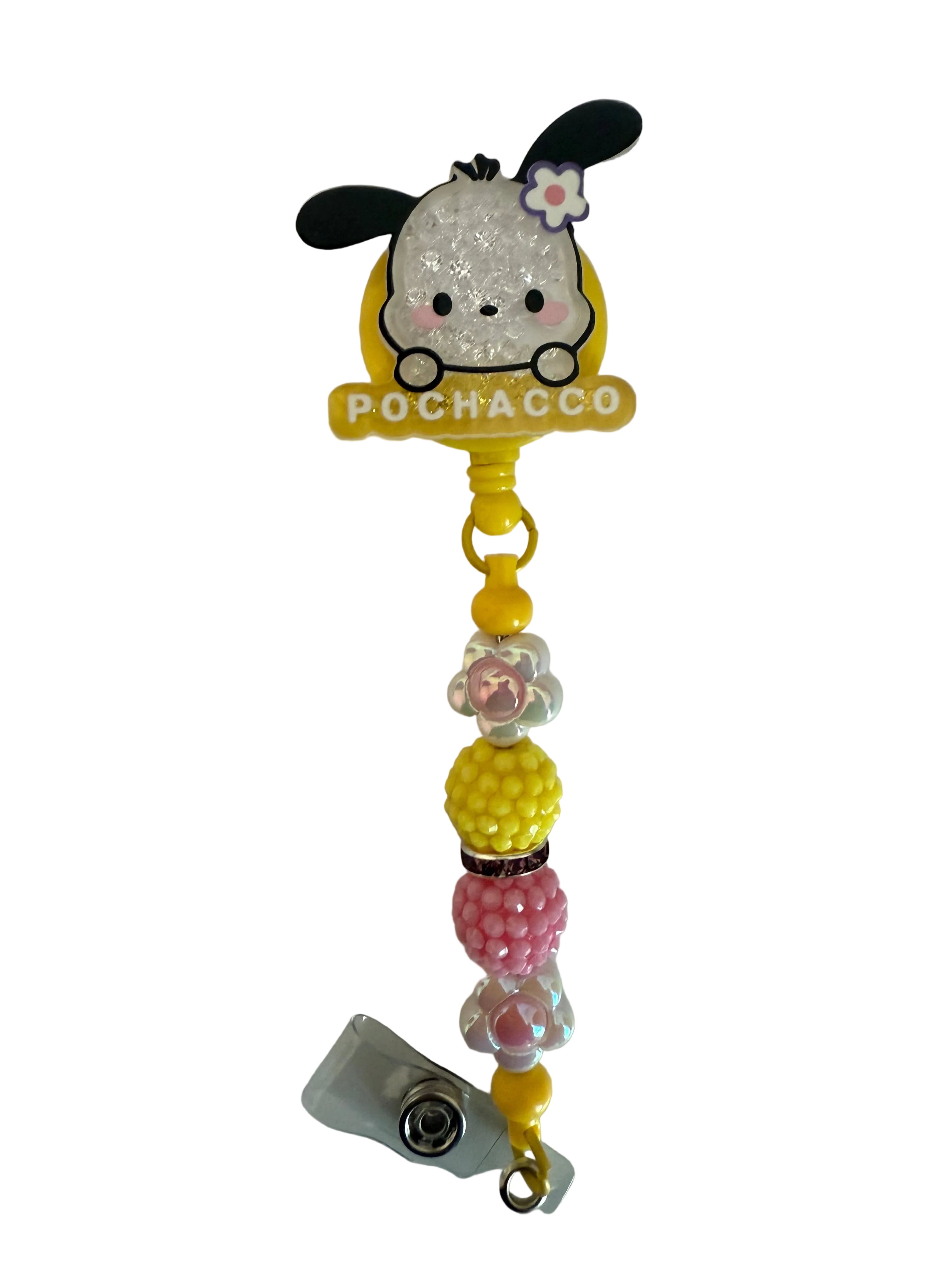 Yellow and White Daisy Pochacco Badge Reel